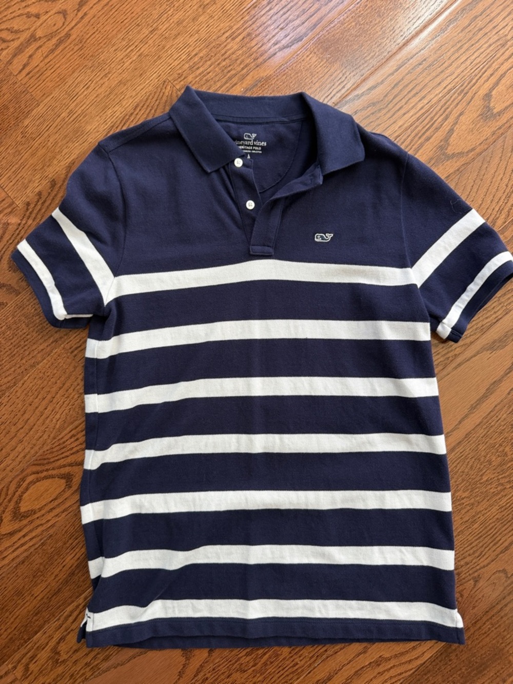 Boys Vineyard Vines Navy and White Stripe Polo